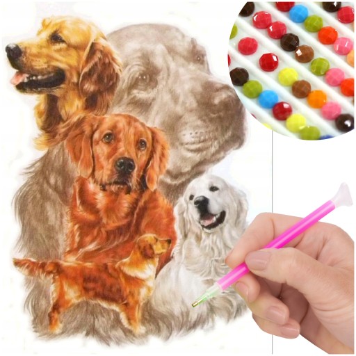 Diamantová maľba DOG DIAMANTOVÁ VÝŠIVKA DOG 5D Diamond Paintings SET
