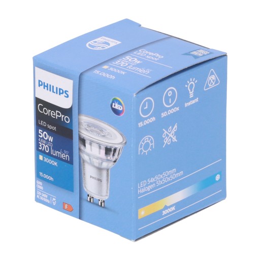 LED ŽIAROVKA 4,6W (50W) 370lm GU10 3000K WW PHILIPS