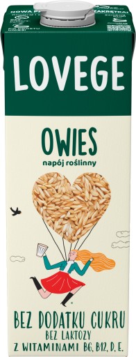 Ovsený nápoj na rastlinnej báze OVOS BEZ CUKRU 1000 ml Lovege PRE VEGANOV vegan