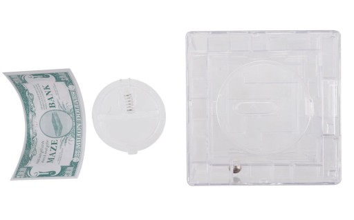 ORIGINÁLNA KRABIČKA NA PRASIATKO LABYRINT, TRANSPARENTNÁ, 10 CM