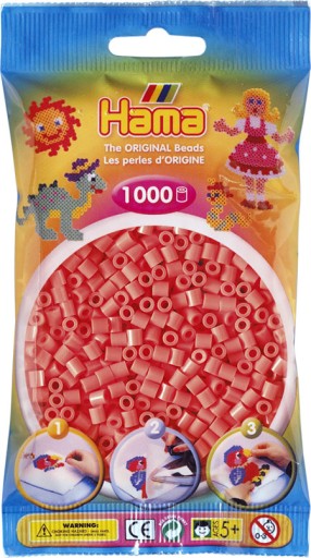 Korálky RED PASTEL 1000 ks HAMA MIDI 44