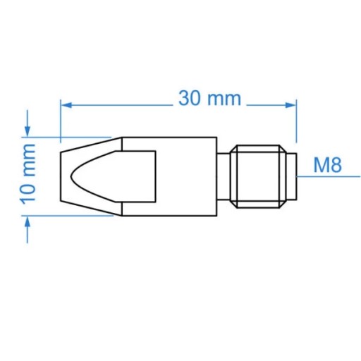 PRÚDOVÝ KONEKTOR MIG/MAG TW36 TW401 TW501 M8X30 0,8 mm