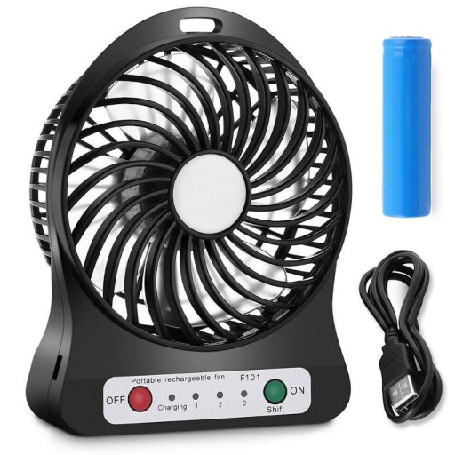 VÝKONNÝ MINI VENTILÁTOR, USB STOLNÝ VENTILÁTOR S BATÉRIOU