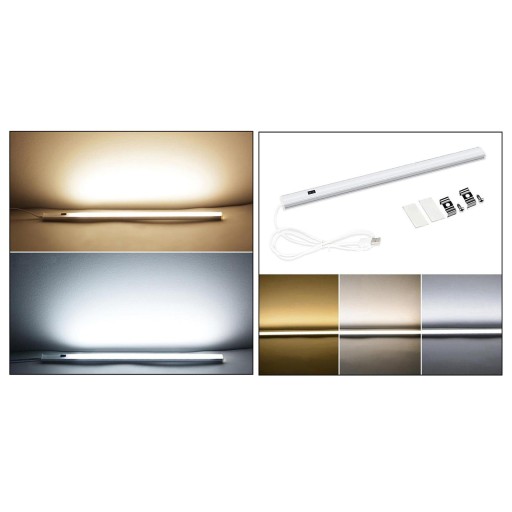 Indukčná USB LED nočná lampa do šatníka Bezdrôtová, mobilná, biela, 30 cm