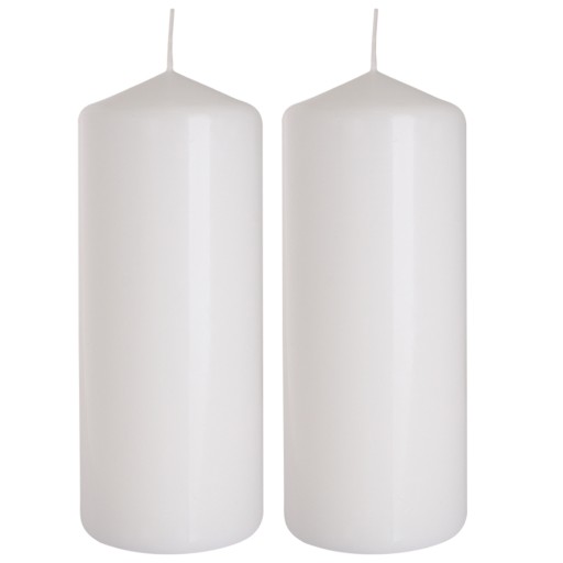 SADA 2 STOLNÝCH SVIEČOK VALEC KLASICKÁ SVIEČKA 15cm 48h