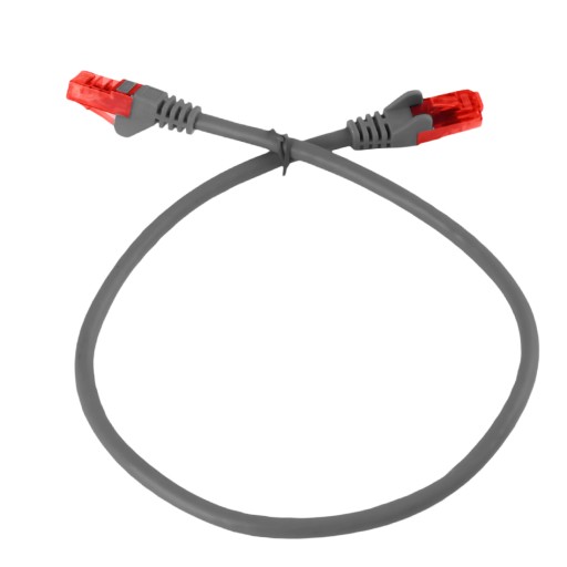 RJ45 CAT 6 U/UTP AWG24 prepojovací kábel, sivý 5 m