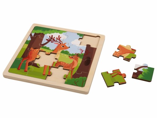 VZDELÁVACIE BLOKY DREVENÉ PUZZLY PRE DETI JELEŇ 3+