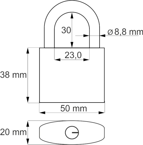 Visiaci zámok s kľúčom Steier KSD-50