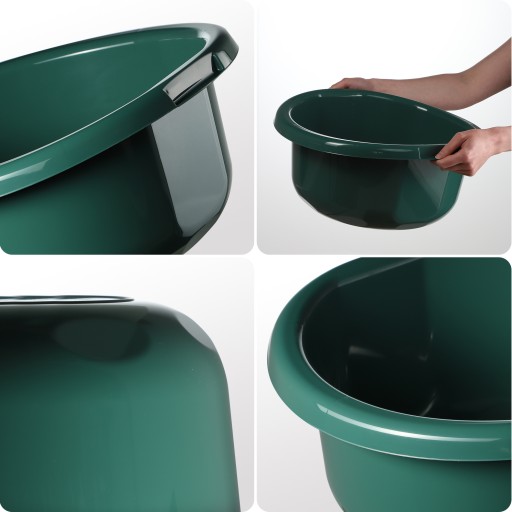 MISKA NA PRÁDLO 15L, KRUHÁ MISKA, ZELENÁ