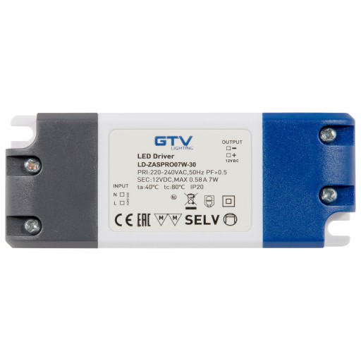 LED zdroj 7W 12V IP20 GTV pre LED pás