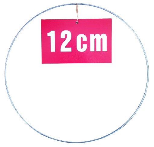 STRIEBORNÝ prsteň/ráfik na lapače snov a makramé, 12 cm