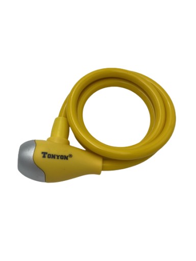 ZÁMOK NA BICYKEL 1200 MM KÁBEL 10 MM TONYON ZABEZPEČENIE KĽÚČA ŽLTÉ