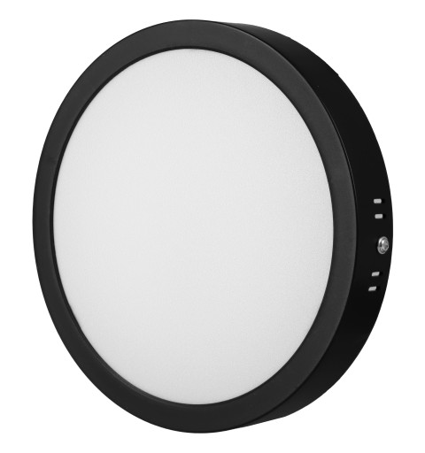 LED stropný panel, povrchová montáž, okrúhly, čierny, 24 W, nebliká, CCD lampa