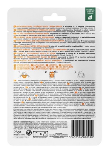 Loreal Revitalift Clinical rozjasňujúca listová maska s vitamínom C