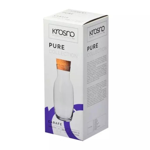 Karafa na vodu/šťavu s prírodným korkom, 1000 ml
