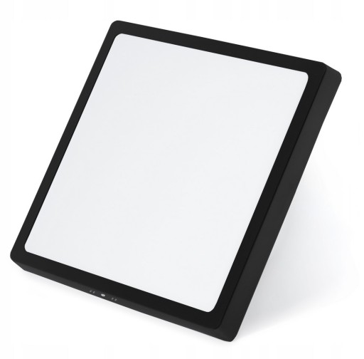 POVRCHOVÝ LED PANEL, ČIERNA, TEPLÁ BIELA, 18W