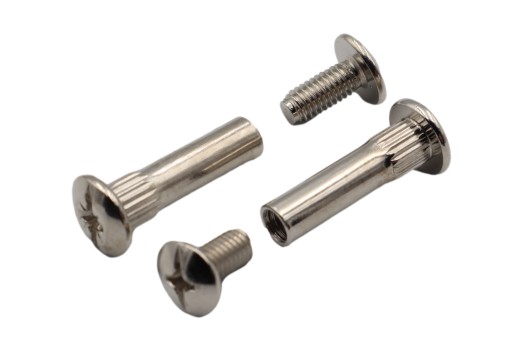 20x Skrutkový nábytkový spoj fi 8 mm M6x30-40 mm