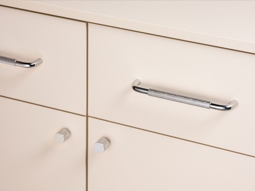 SANTI CHROME NÁBYTKOVÁ KĽÚČKA 160 MM VYSOKÝ LESK HVYT REBROVANÉ MODERNÉ