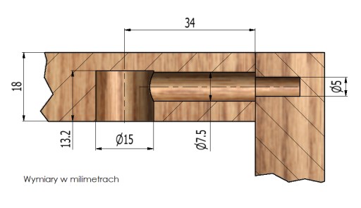 50x Excentrický nábytkový konektor fi15 pre 18mm dosku
