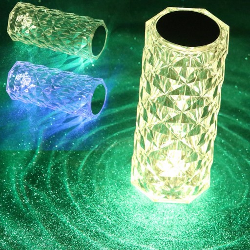 LED DOTYKOVÁ LAMPA, FAREBNÁ RGB KRYŠTÁLOVÁ LAMPA + DIAĽKOVÉ OVLÁDANIE