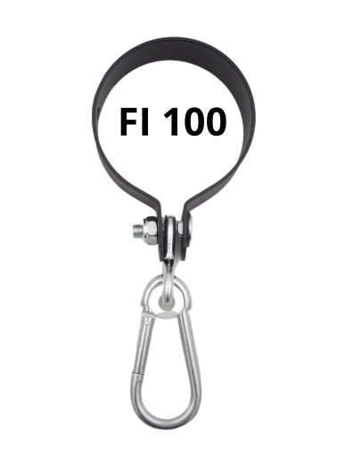 Hojdačka sa montuje pomocou hákovej svorky FI 100 čiernej farby