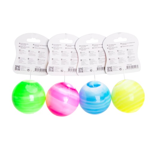 LED BALL hračka, svietiaca, senzorická, trblietavá RUŽOVÁ planéta pre psíka