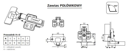 3D samozatvárací polovičný pánt Sevroll (sada 2 ks)
