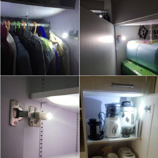 3 LED svietidlo + A23 12V batéria do skrinky s krídlovými dverami