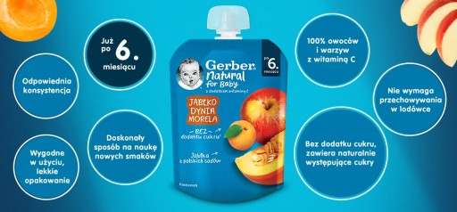 Gerber mousse Jablčná tekvica marhuľová po 6 mesiacoch 80g