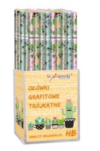 Trojhranná školská ceruzka HB, CACTI.