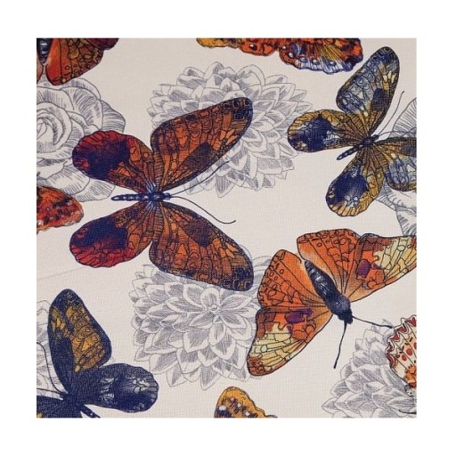 Tkanina s potlačou BUTTERFLY 05, mäkká, pevná