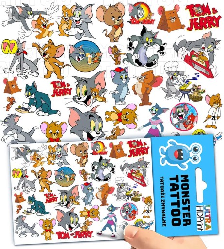 UMÝVAJÚCE DOČASNÉ TETOVANIE PRE DETI TOM A JERRY ORIGINÁLNE DIZAJNY