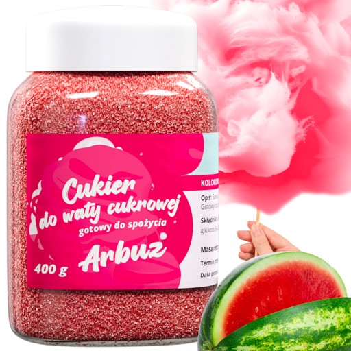 Farebný CUKOR NA PLÁVANIE CUKROVINY 400g RUŽOVÝ VODOVÝ MELÓN