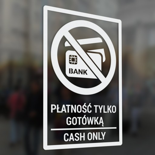 Platba iba v hotovosti, nálepka Len v hotovosti 15x22,5