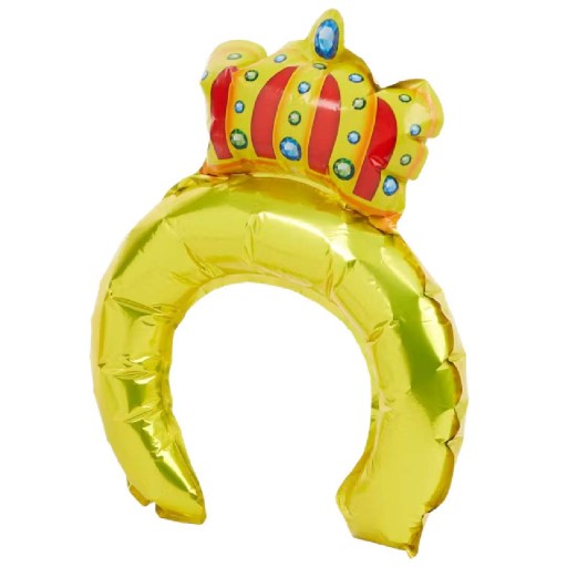 Nafukovacia čelenka BLOWER KING CROWN zlatý CARNEVAL balón na hlavu