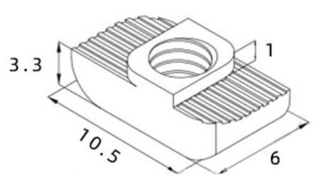 T-NUT M5 T-NUT - 10 ks V-SLOT 2020