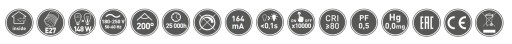 LED žiarovka, A65, 4000K, E27, 20W, 2400lm, 200°