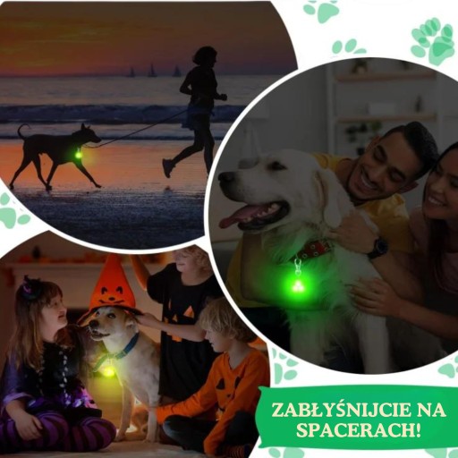 SVIETIACI LED PRÍVESOK PRE PSA 2 REŽIMY SVIETIDLO DO GOLÍKOVÉHO POMAHU obojok