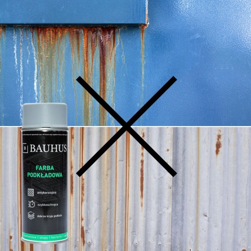 BAUHUS ANTIKORÓZNA ZÁKLADNÁ FARBA SPREJ 400ml ŠEDÁ RAL 7040