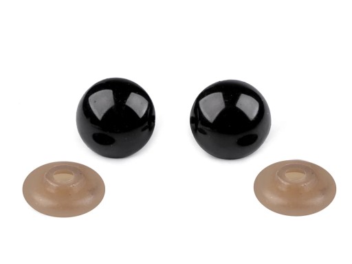 Oči pre maskotov 20 mm čierne 10 ks.