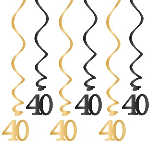 Okrúhle narodeninové vŕtačky 40, čierne a zlaté
