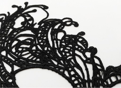 OPENWORK LACE MASK, čierny benátsky prevlek
