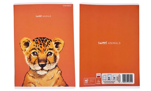 5 x kockovaný zošit Sweet Animals do školy