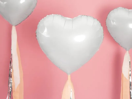 Srdiečkový fóliový balónik 45cm biely Party Deco