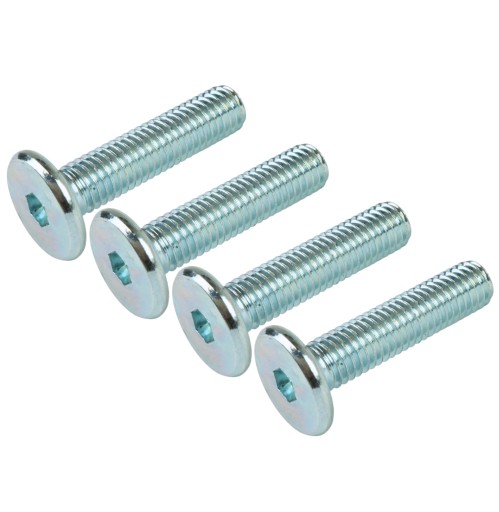 10x metrická skrutka M8 x 35 mm biela pozinkovaná s hlavou valca, nábytková skrutka
