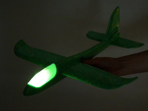 Ľahké polystyrénové Plane Glider LED osvetlenie ZA4984