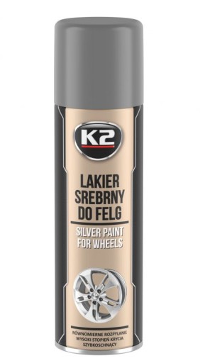 K2 STRIEBORNÁ FARBA NA RÁFKY 500 ML L332
