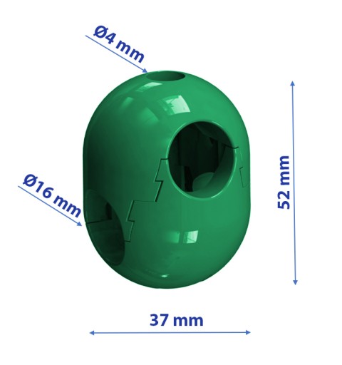 SUN - ZÁPADKOVÁ KRÍŽOVÁ SPOJKA PRE LANÁ 16mm ZELENÁ 1 ks