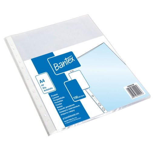 Návleky na hrášok A4, fólia Bantex 50 mic - 100 ks