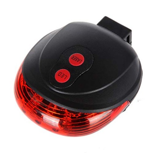 CYKLISTICKÁ LAMPA S LASEROM 5 LED LASER